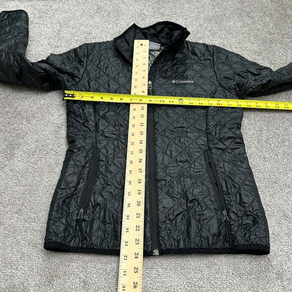 Columbia Omni Heat Quilted Jacket Womens Small Black Full Zip Pockets Outdoor - Picture 15 of 16
